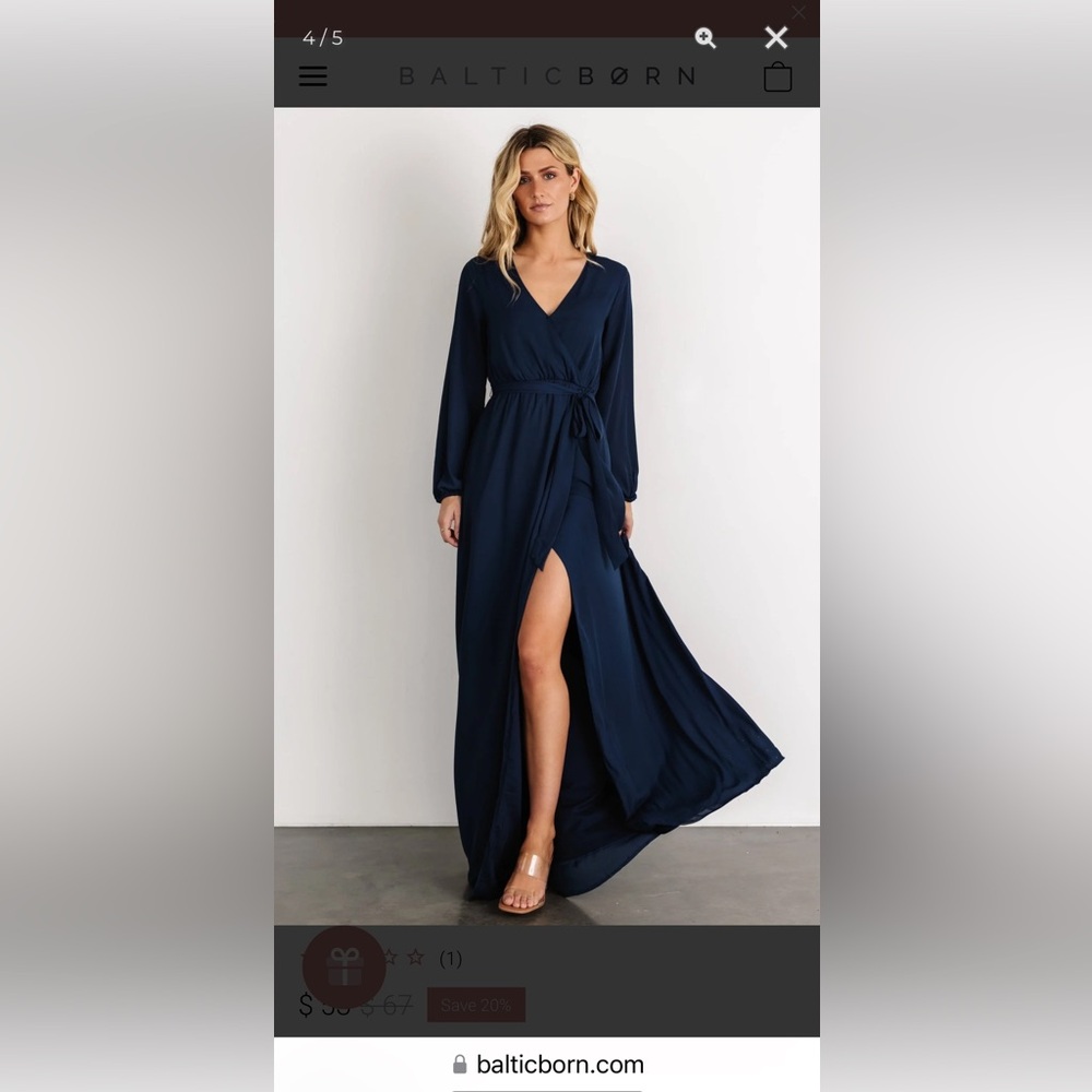 Breanne Faux Wrap Maxi Dress - Navy
Baltic Born Size M